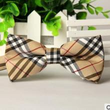 brand gravata corbatas pajaritas hombre Apricot black white British grid wedding bow tie marca noeud Watch