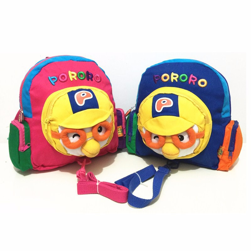 Pororo School Bags Cartoon Pororo Little Penguin Bag Plush Backpack Anti Lost Bags Children School Bags Backpack Free Shipping