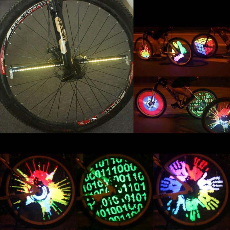 Здесь можно купить  YQ8003 128LED Night Riding 26inch Bike Wheel Spoke Lights Waterproof Anti-shock Colorful Changing Bicycle DIY Programmable  Спорт и развлечения