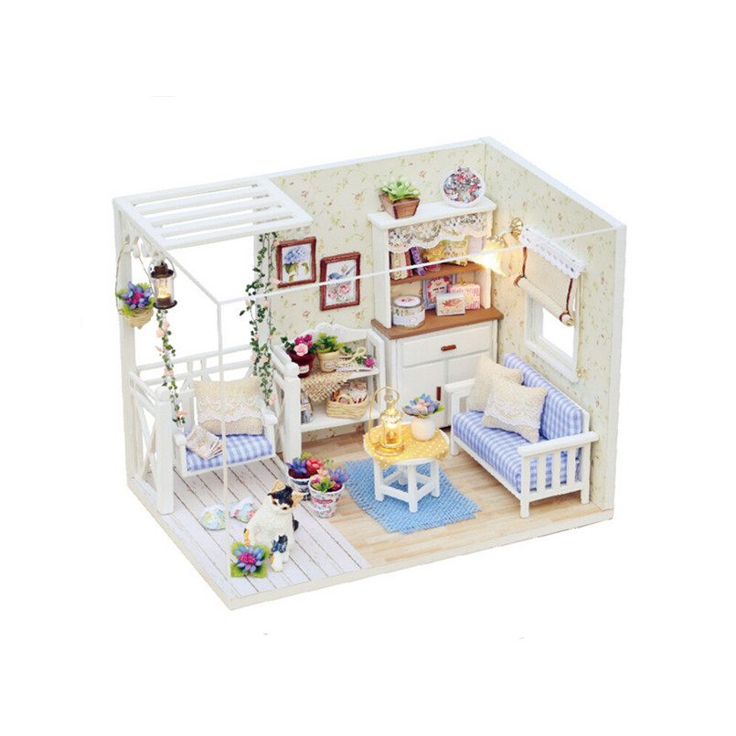 2016 Newest Miniature Dollhouse Furniture DIY Dollhouse-Kitten Diary,Cute Wooden Doll Houses Miniaure Toys for Kids