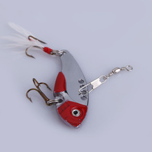 Free Shipping Hot Sale White Red Metal Spoon Fishing Lure Crankbait Bass Crank Bait Treble Hook ASAF