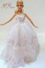 2015NEW  1 PCS   Handmade   SIMPLE  Princess Party Gown Dresses Wedding clothes    Doll Accessories  For Barbie doll