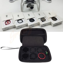 Professional Advanced storage bag+ND4 +ND8+MCUV+CPL+Protective glasses For DJI Phantom 3 Camera Lens Filter