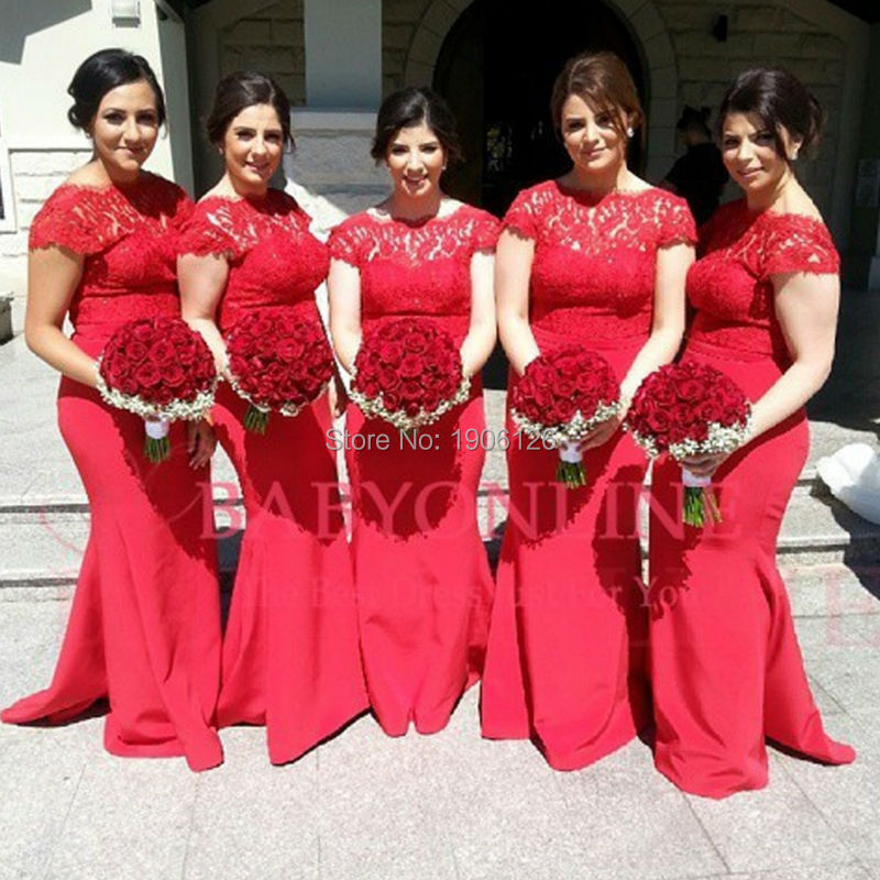 Luxury Wedding Dresses For Young Red Bridesmaid With Lace Red Bridesmaid Dresses With Lace