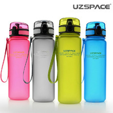 Uzspace спорт бутылки воды пластиковый стаканчик с крышкой матовое нерушимая портативный путешествия Drinkware творческий подарок для взрослых студентов