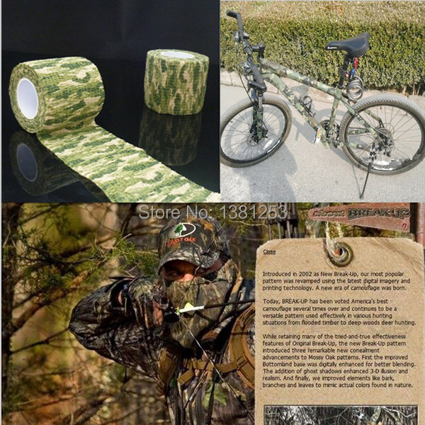 1PC 4 5m Length Kombat Army Jungle Camo Wrap Rifle Shooting Hunting Camouflage Stealth Tape Bandage
