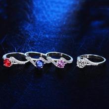 New Jewelry Wholesale Simulated Ruby Diamond Engagement Ring 925 Sterling Silver Wedding Band Rings for Women
