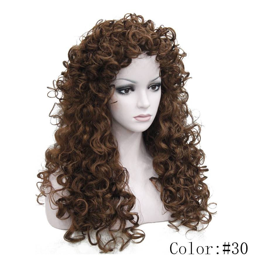 شعر مستعار صناعي طويل مجعد للنساء شعر أشقر بني طبيعي منفوش تسريحة شعر قوية Wig Natural Wig Fullwig Wig Aliexpress