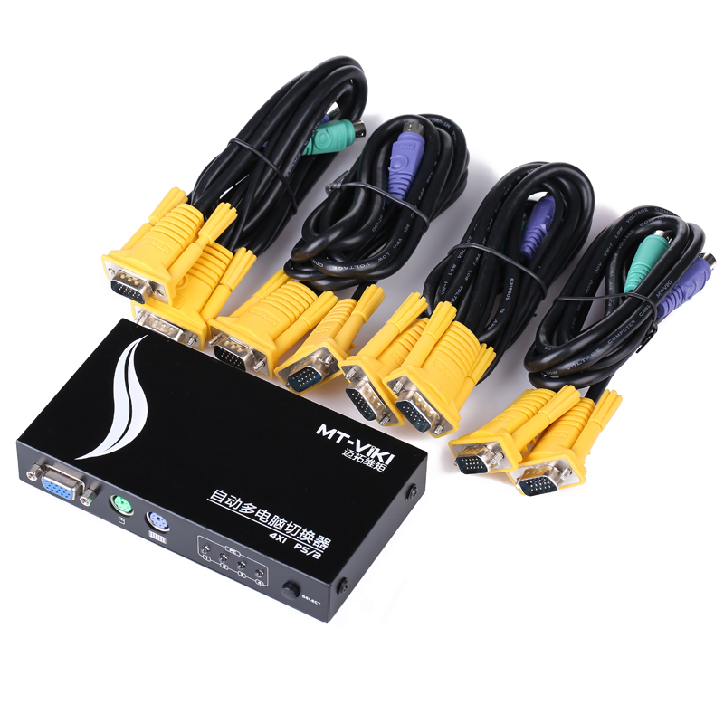 4 Port Automatic KVM Switch PS2 Computer Mouse Key Sharing Guichenoti