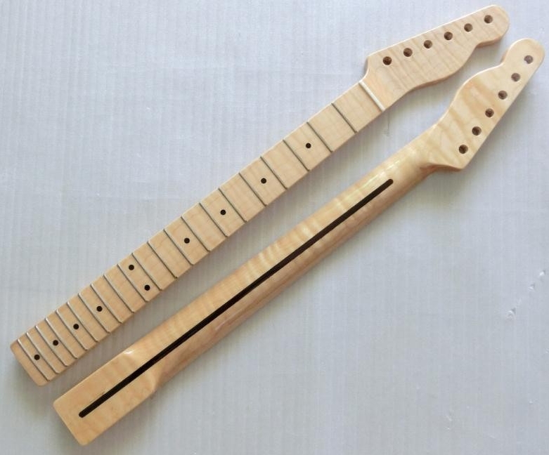 Hot sales 21 Fret Tiger flame material Canadian maple Electric Guitar Neck Wholesale Guitar Parts
