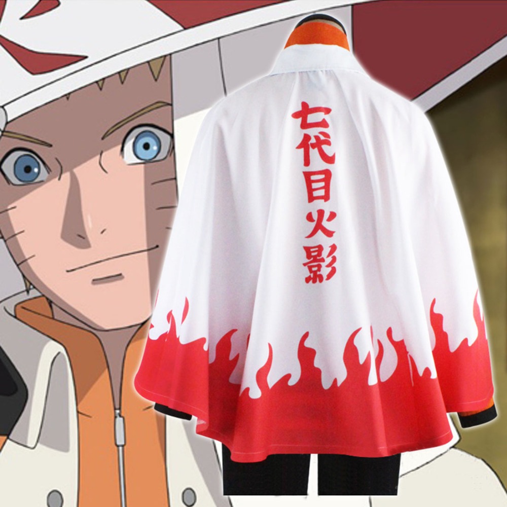 Japanese Anime Naruto Cosplay the 7th Hokage Uzumaki Naruto Ninja Costume Cosplay Cape Halloween Costume for Men S-XL