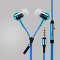 Colorful Metal Zipper Style Earphone Headset 3 5mm Microphone Stereo Bass For Mobile Phone iPad MP3