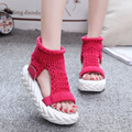 2017 New Arrivals Shoes Woman Sandals Fashion Summer Breathable Lightweight Thick Sole Hand Knitted Sandals Women