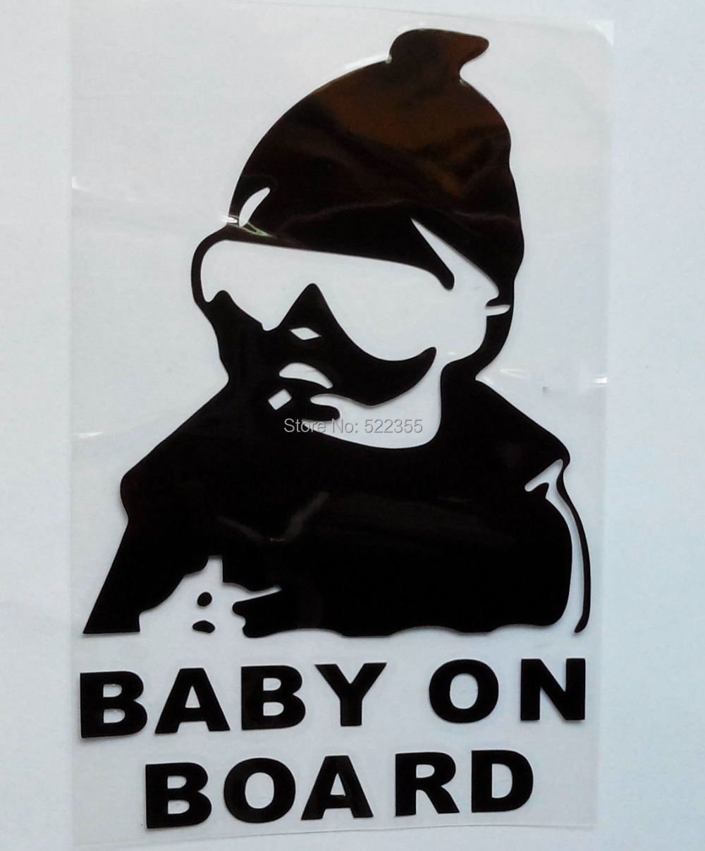 1Pcs Big size 21CM COOL BABY ON BOARD Reflective Vinyl car styling sticker waterproof free shipping