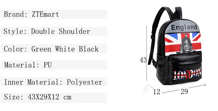 pu flag backpack details