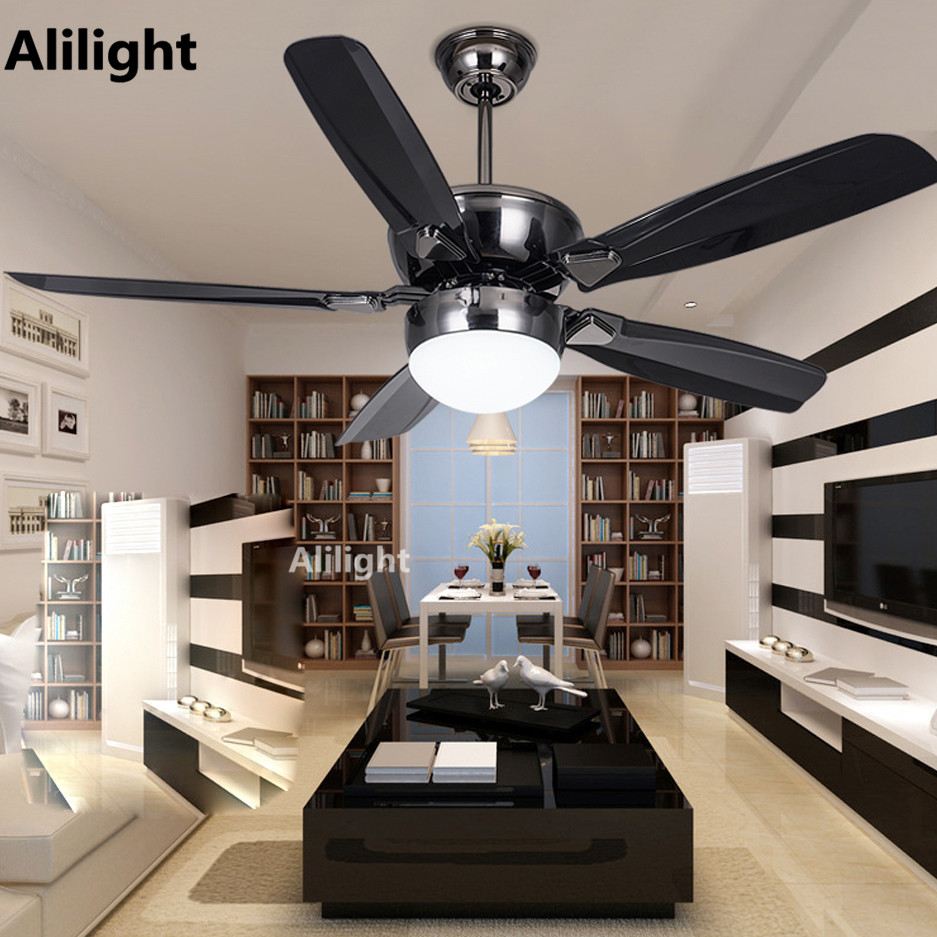 2019 Led Modern Glass Plastic Ceiling Fans With Lights Hanging Lamp Iron Blade Fan Light For Foyer Bedroom Living Room Home Fixtures From Fried