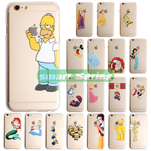 New Fasion Transparent Hard Case For iPhone 6 plus 5 5 Shell Simpsons Snow White Hand