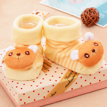1 Pair New Cute Baby Socks Newborn Animal Cartoon Doll 3D Infant Supplies Model Anti slip