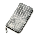 Pure Manual Knitting Long Purse Women Occident Style Trendy Gradient Color Wallet Woven Pattern High Capacity