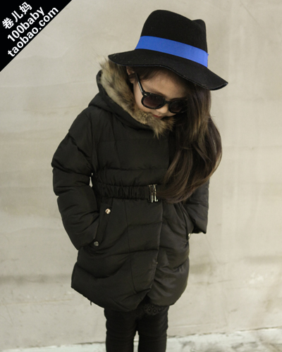 Coat Thick Wool Collar Fashion Down collars children upset down cotton-padded jacket cotton-padded jacket