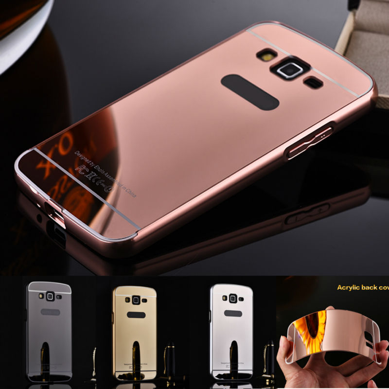 mirror aluminum phone slim acrylic back cover luxury metal frame for samsung galaxy j1 ace mirror aluminum phone slim acrylic back cover luxury metal frame for samsung galaxy j1 ace
