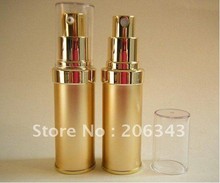 20ML gold airless lotion plastic bottle with airless pump can used for Cosmetic Packaging