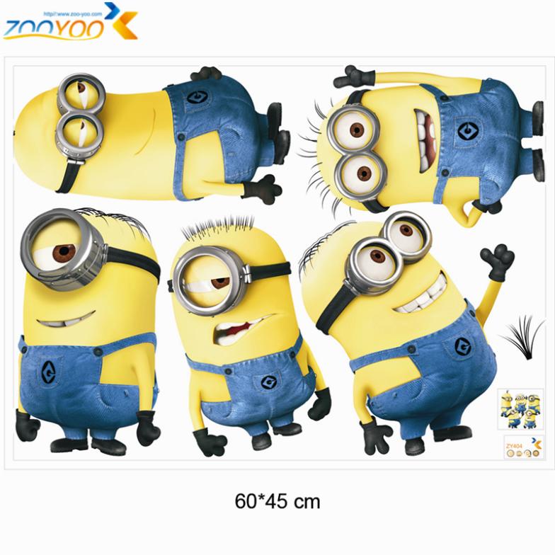 despicable me 2 minions wall stickers for kids rooms zooyoo1404 decorative wall art removable pvc cartoon