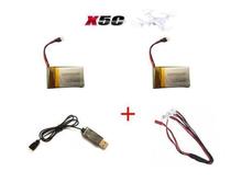 X5C X5 X5SW X5SC RC RC quadcopter RC drone spare parts 3.7V 650Mah Li-polymer Battery 2pcs/lot +USB cable Free shipping