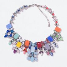 XG336 2015 Hot Statement Choker Necklace Brand Za Vintage Flower Bib Multicolor Fashion Necklaces & Pendants Collar Jewelry