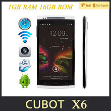 Original Cubot X6 MTK6592 Octa Core Cell Phone 5” inch 1GB RAM 16GB ROM Dual Sim Android 8mp Support GPS WCDMA Mobile Phone