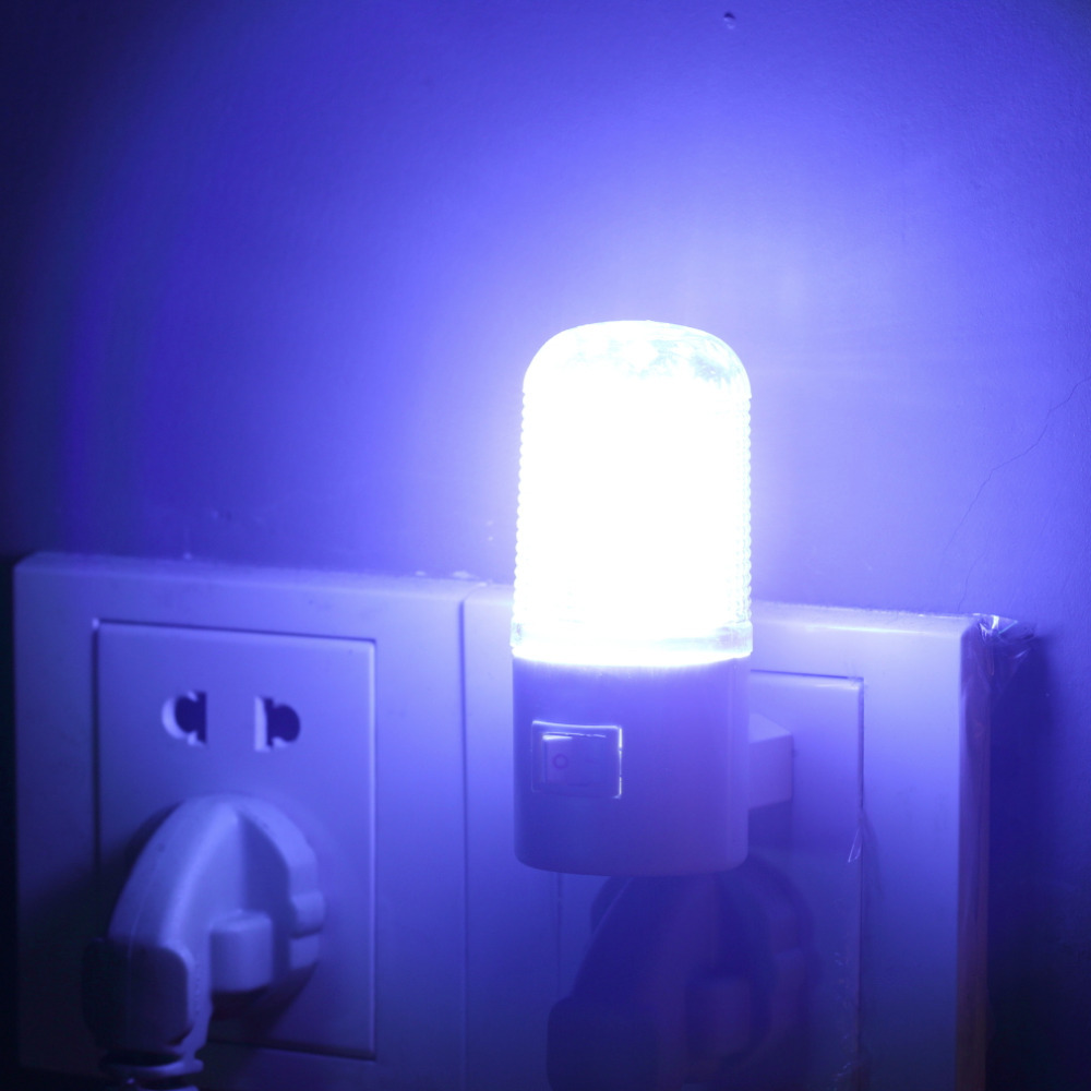 1pcs 1W 6 LED AC Plug Wall Mounting Bedroom Night Light Lamp Energy Saving