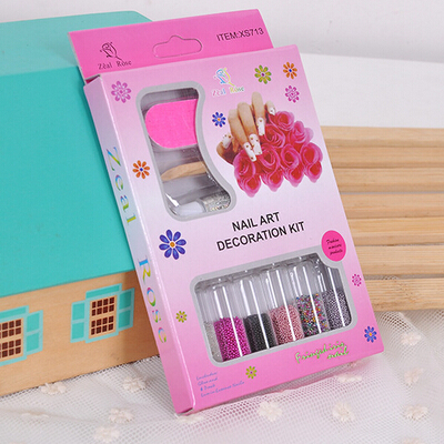 Nail Decorating Kits Reviews Ping Pro 1 Set Nail Art Tips Transfer Foils Sticker Decoration Kit Adhesive Top Base Coat Manicure