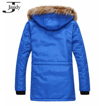 M 2XL Fashion Long Thick Hat Winter parkas Men Cotton Zipper Warm Winter Coat Men Solid