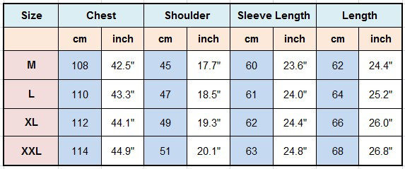 AS Hoodie-Size Chart