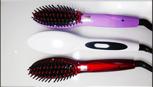 Free Shipping Hair straightener Comb Electric Auto Hair Straightening Brush Titanium Plates Flat Iron Straightening Irons