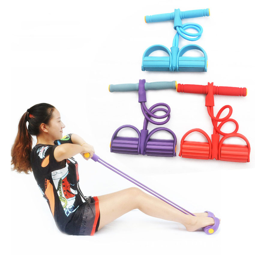 Pedal exerciser elastic resistance band legs slimming fitness yoga exercise gut buster foot pull rubber strap