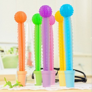 (10 pcs/lot) 6 colors available New Cute Kawaii Korea Cactus Gel pen Black Cores Stationery Novelty Gift Toys Free shipping 215