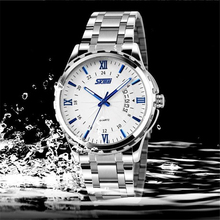 Fashion Stainless Steel Men Watches Top Luxury Brand SKMEI Clock 3TM Relogio Masculino Men Quartz Wristwatch Male Watches