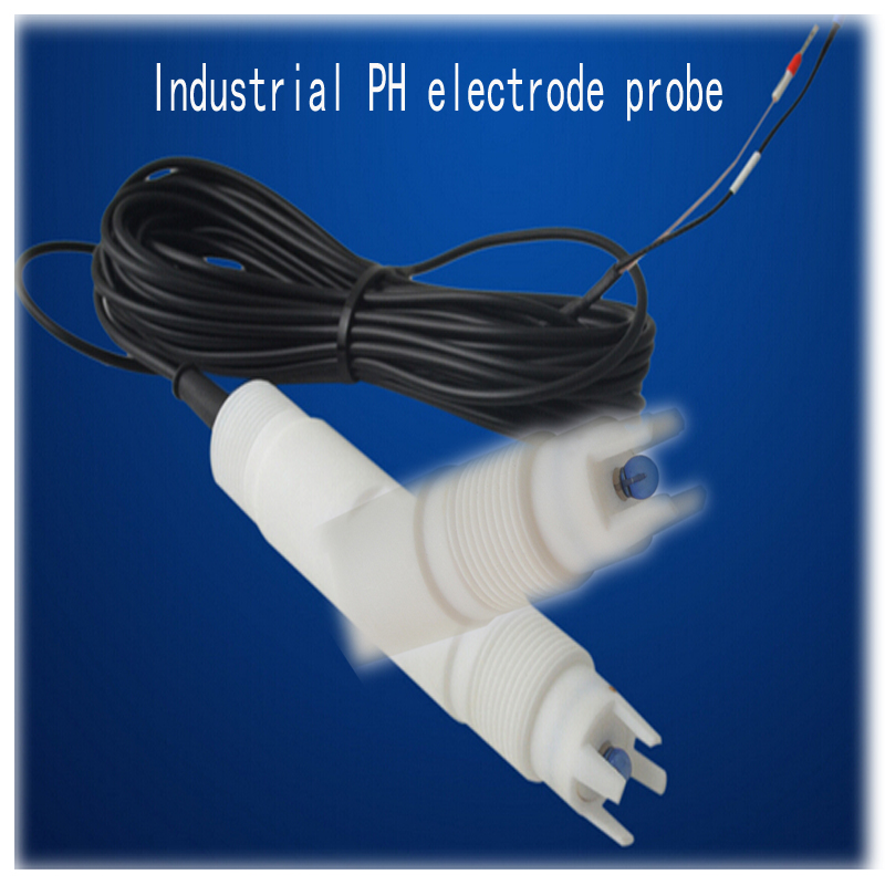 Industrial PH electrode High temperature Ph sensor with PTFE shell 5m cable electrodes can be used in strong acid and alkali