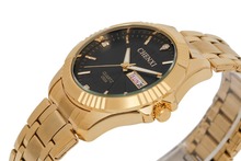 Nueva marca CHENXI hombres del reloj de oro llena de acero inoxidable relojes de cuarzo moda Artificial Rhinestone del diamante del reloj venta al por mayor