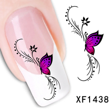 Fashion beautiful DIY Japanese watermark cute pink butterfly 3D Design Tip Nail Art Nail Sticker Nail