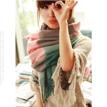 Winter 2016 Tartan Scarf Plaid Scarf New Designer Unisex Tassel Basic Shawls Women’s Big Size Scarves GT155