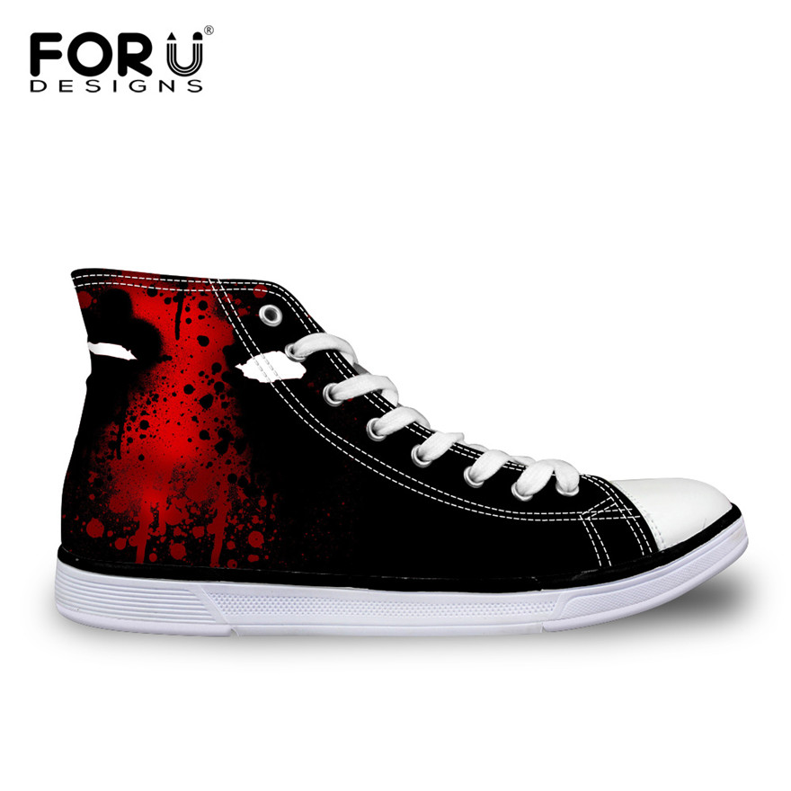 2016 hot sale men s shoes high top canvas shoes cool cartoon superheros zombie skull printed