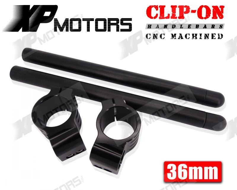 CNC Handlebars Clip On 36mm Universal Fit For 36mm Fork Tubes Motorcycle Black