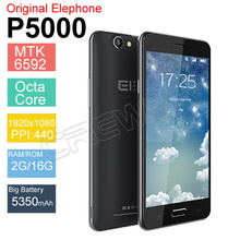 Original Elephone P5000 New MTK6592 Cell Phone Octa Core Smartphone 3G 1920×1080 Android 4.4 2GB RAM 16GB 16MP 5350mAh Battery