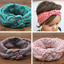 1 pieces Baby Printing Knot Hair Band Baby Girls Headband Ribbon Elasticity Ferret Hair Accessories Headwear W146