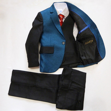 Baby clothes 3 piece Blazers jackets set for Boys Wedding dress Kids Patchwork formal suits Boys Blazers suits terno infantil