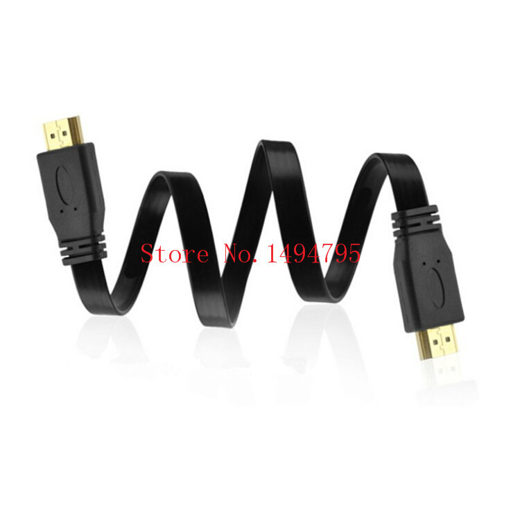 Гаджет  Flat line 1.4 Version 3D HDMI Male to Male Gold Plated Plug Video Short Cable 0.3M,1M,3M,5M,10M,15m for HDTV Computer XBOX PS3 None Бытовая электроника