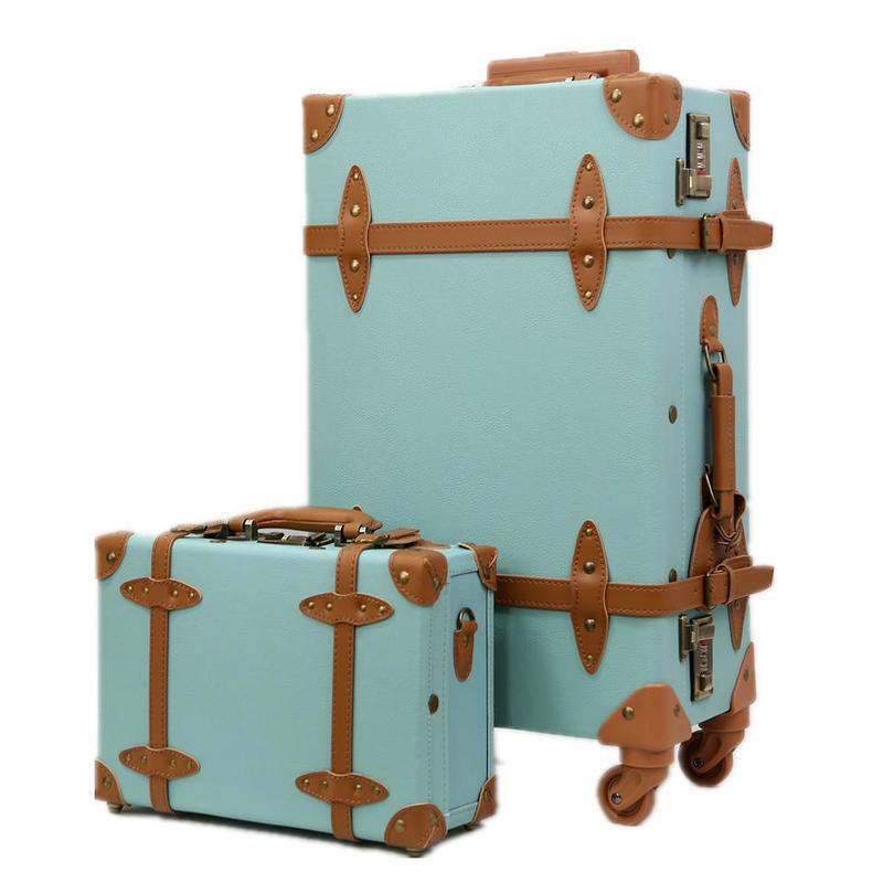 Set Voyage YARVPUV - 2 Pochettes Passeport RFID + 2 étiquettes Valise En Cuir PU, Rose Et Bleu