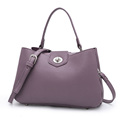 Trendy Fashion Hobo Bag Double layer Elegant Handbag Solid Color Twist Lock Korean Style Designer Simple